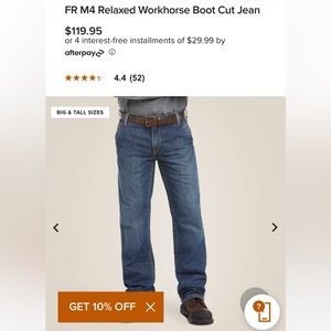 NWT Ariat FR M4 Relaxed Boot Cut Jeans